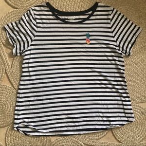 Cute stripped Shirt with embroidered Pineapple XL
